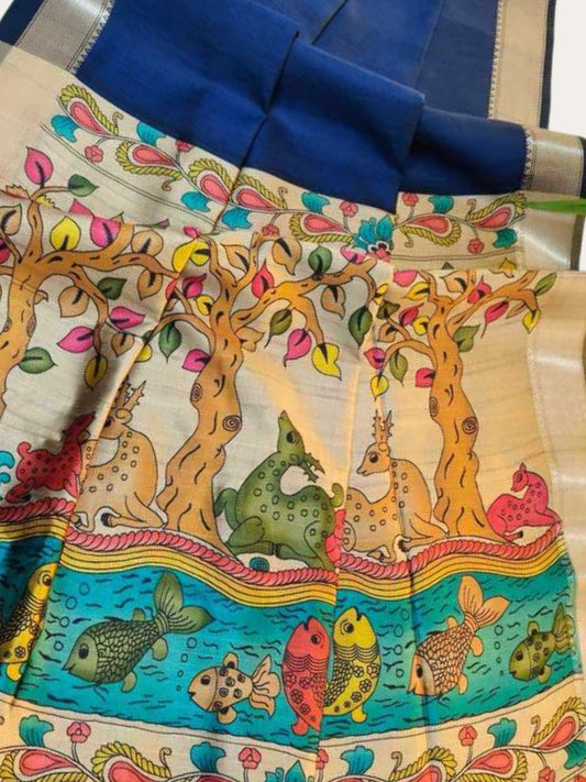 SOFT KHADI RAW SILK KALAMKARI SAREE
