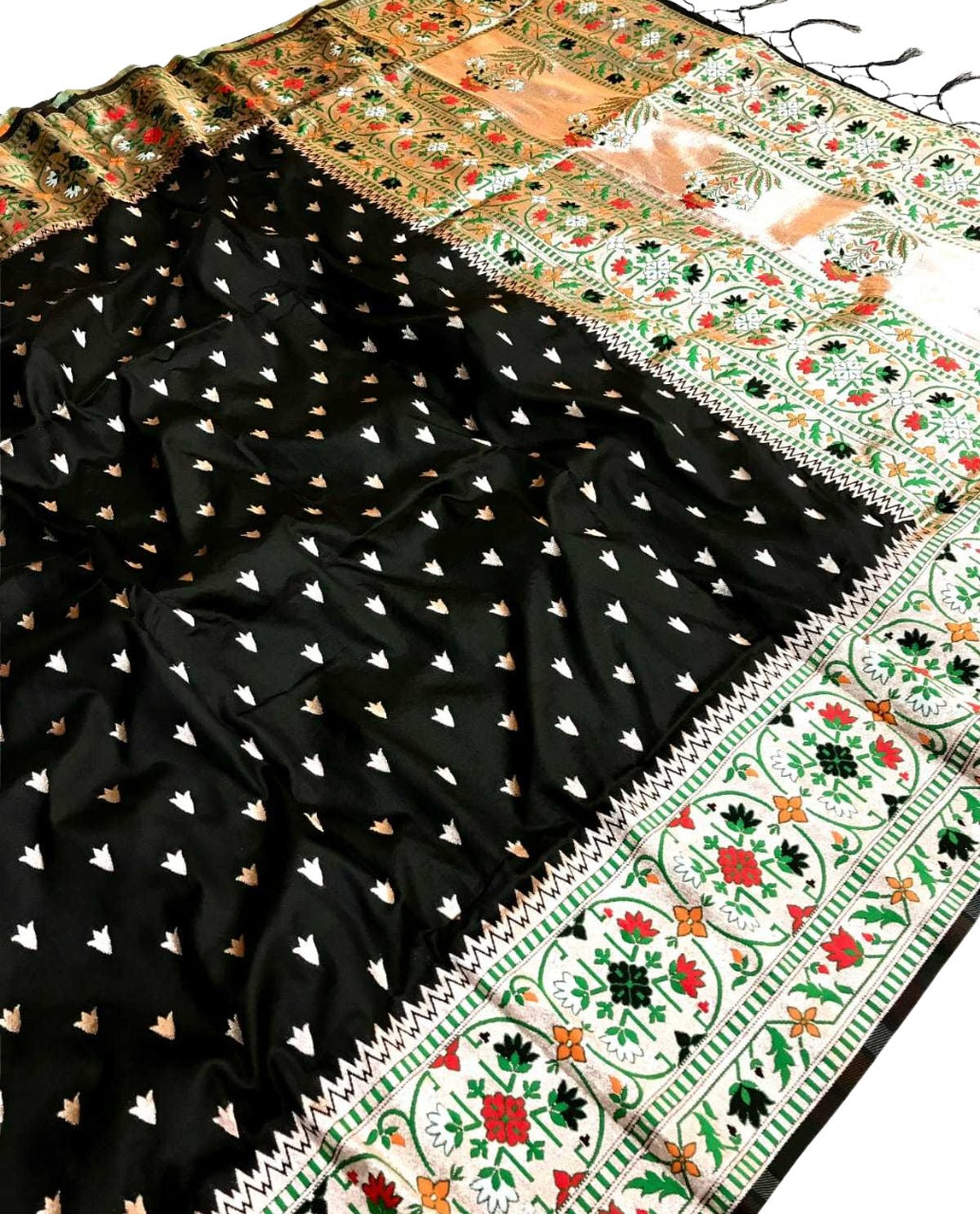 Rich Black Soft Paithani Silk Saree
