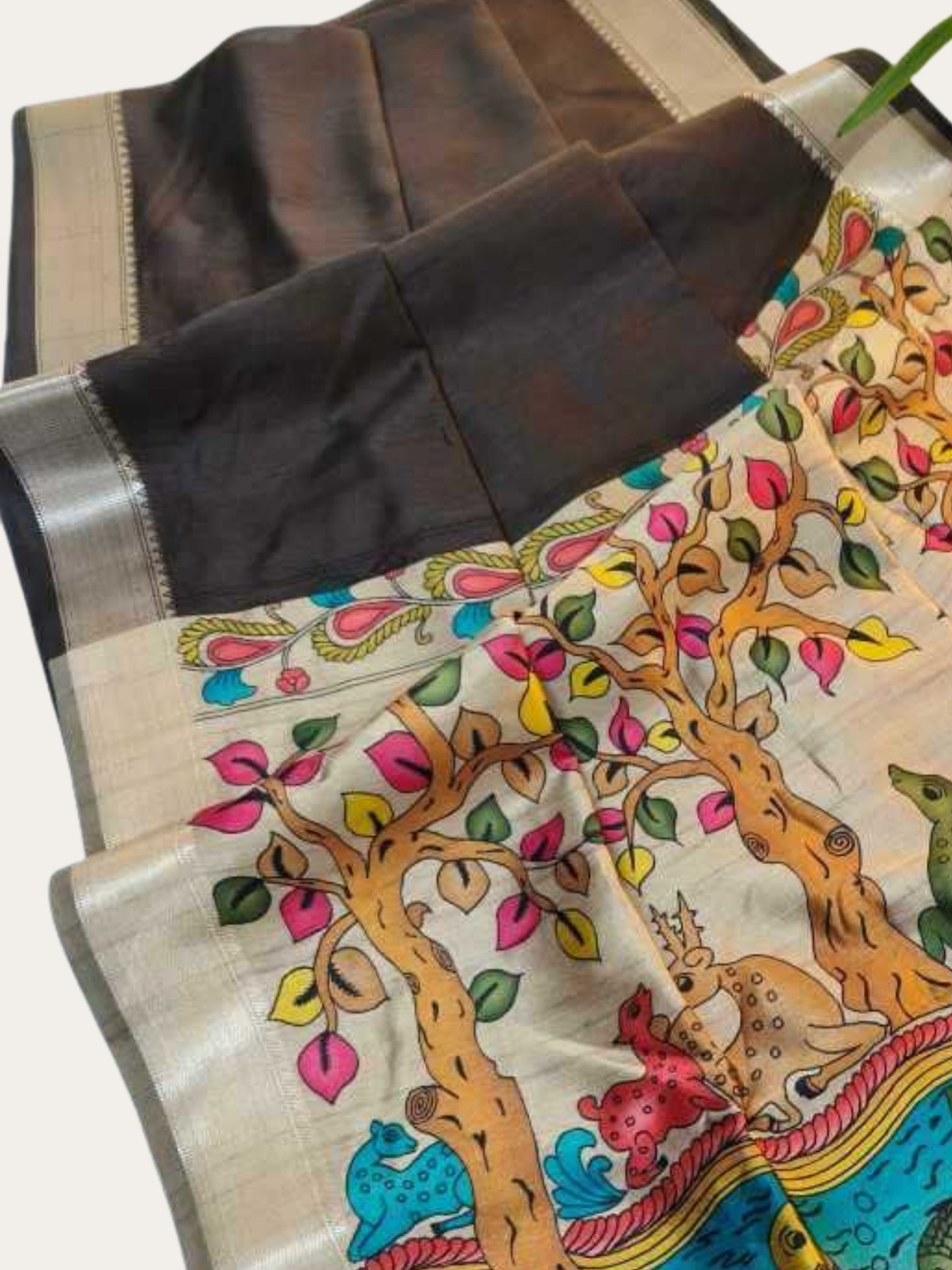 SOFT KHADI RAW SILK KALAMKARI SAREE