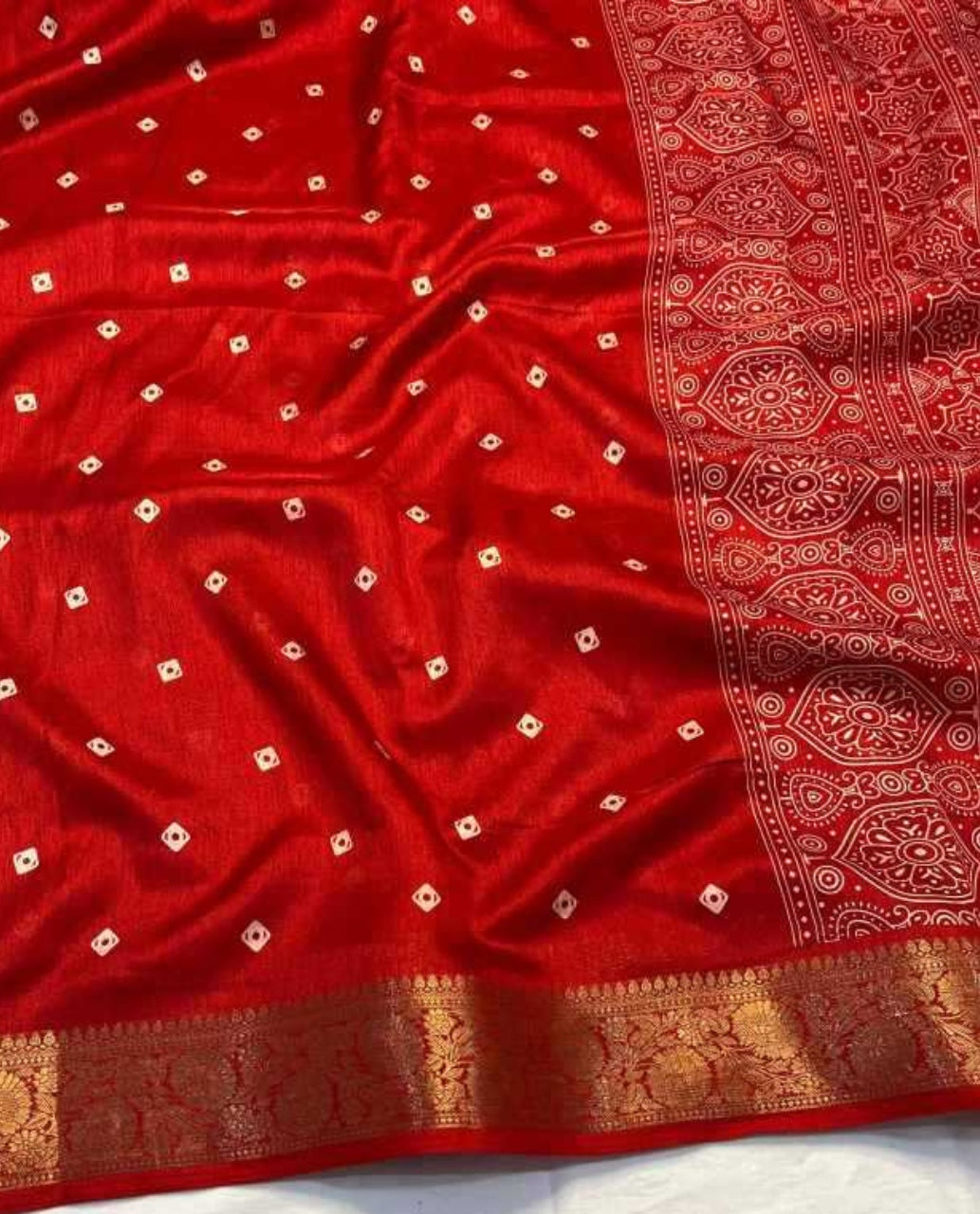 Red Dola Silk Saree