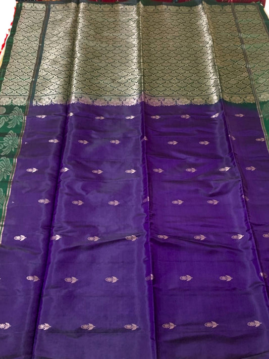 PURPLE & GREEN KANJEEVARAM SILK SAREE