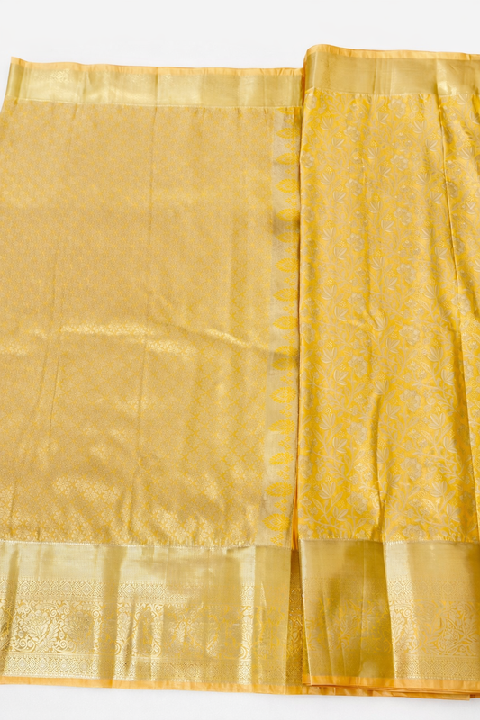 Golden Yellow Kanjeevaram Silk Saree
