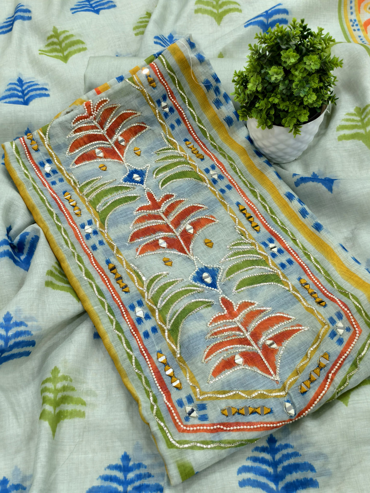 IKKAT PRINT MAHESHWARI DRESS MATERIAL