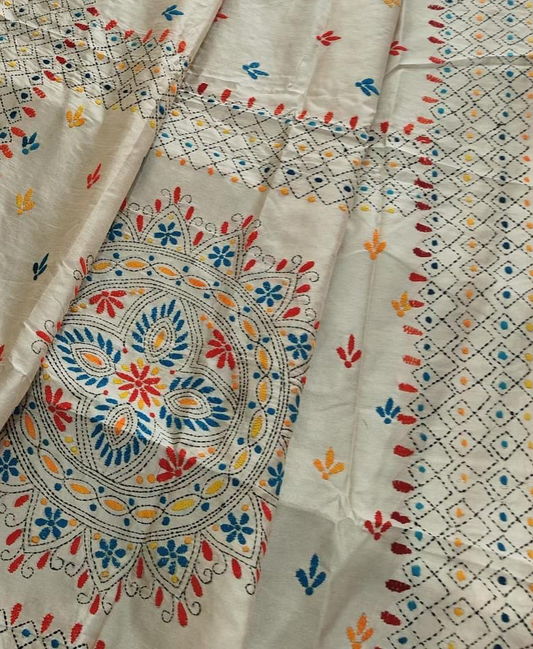CHANDERI PHILKARI WORK SAREE