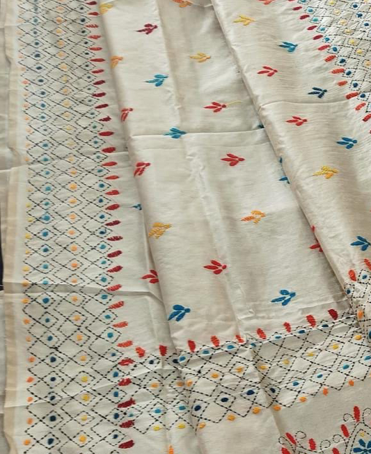 CHANDERI PHILKARI WORK SAREE