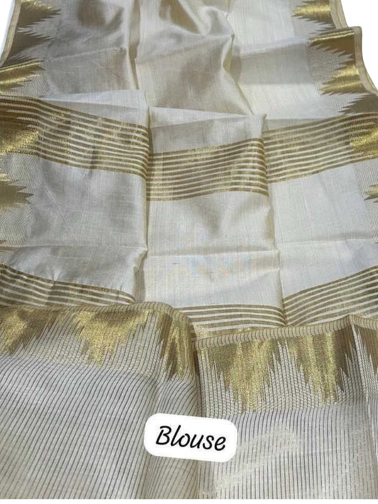 TUSSAR SILK SAREE WITH ELEGANCE