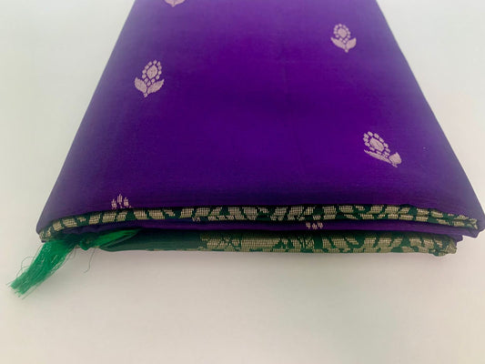 Purple-Green Kanjeevaram Silk Saree