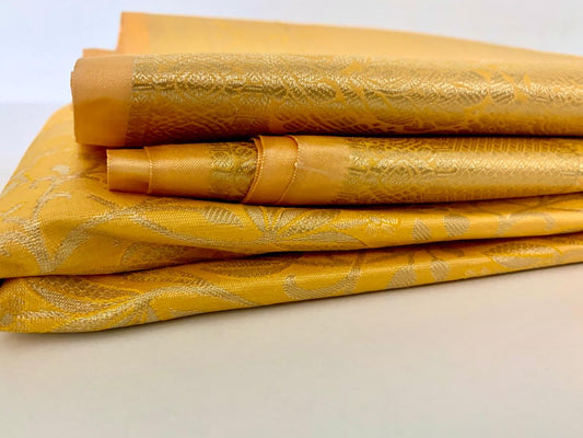 Golden Yellow Kanjeevaram Silk Saree