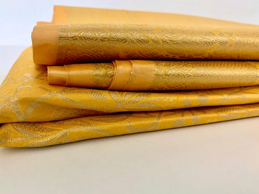 Golden Yellow Kanjeevaram Silk Saree - GET ESSENTIAL