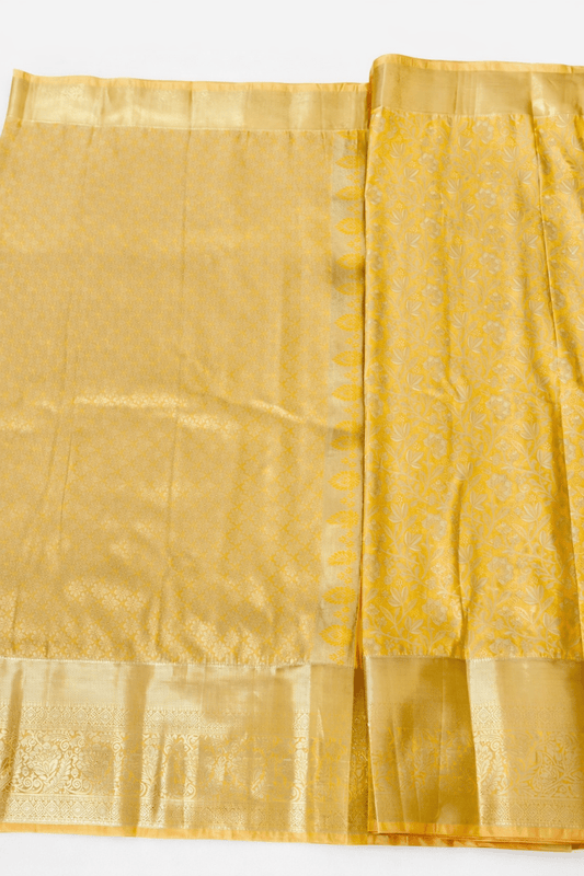 Golden Yellow Kanjeevaram Silk Saree - GET ESSENTIAL