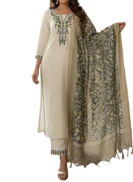 GRACEFUL KHADI KURTI WITH BHAGALPURI KHADI PRINT DUPPATTA - GET ESSENTIAL