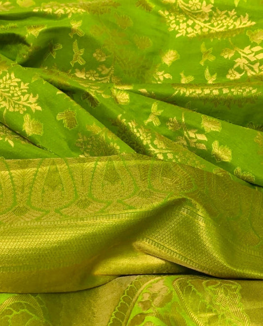 Light Green Kanjeevaram Silk Saree - GET ESSENTIAL
