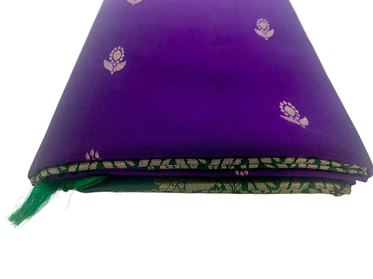 Purple-Green Kanjeevaram Silk Saree - GET ESSENTIAL