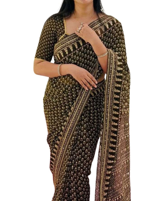 Radiant Mirror Elegance Saree - GET ESSENTIAL