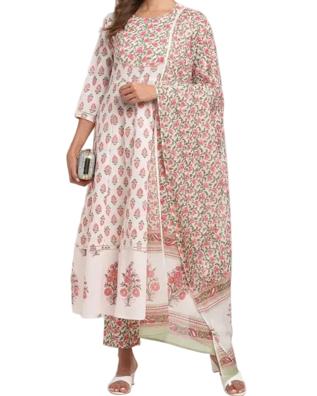 COTTON KURTA SET WITH JAIPUR PRINTS