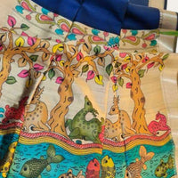 SOFT KHADI RAW SILK KALAMKARI SAREE