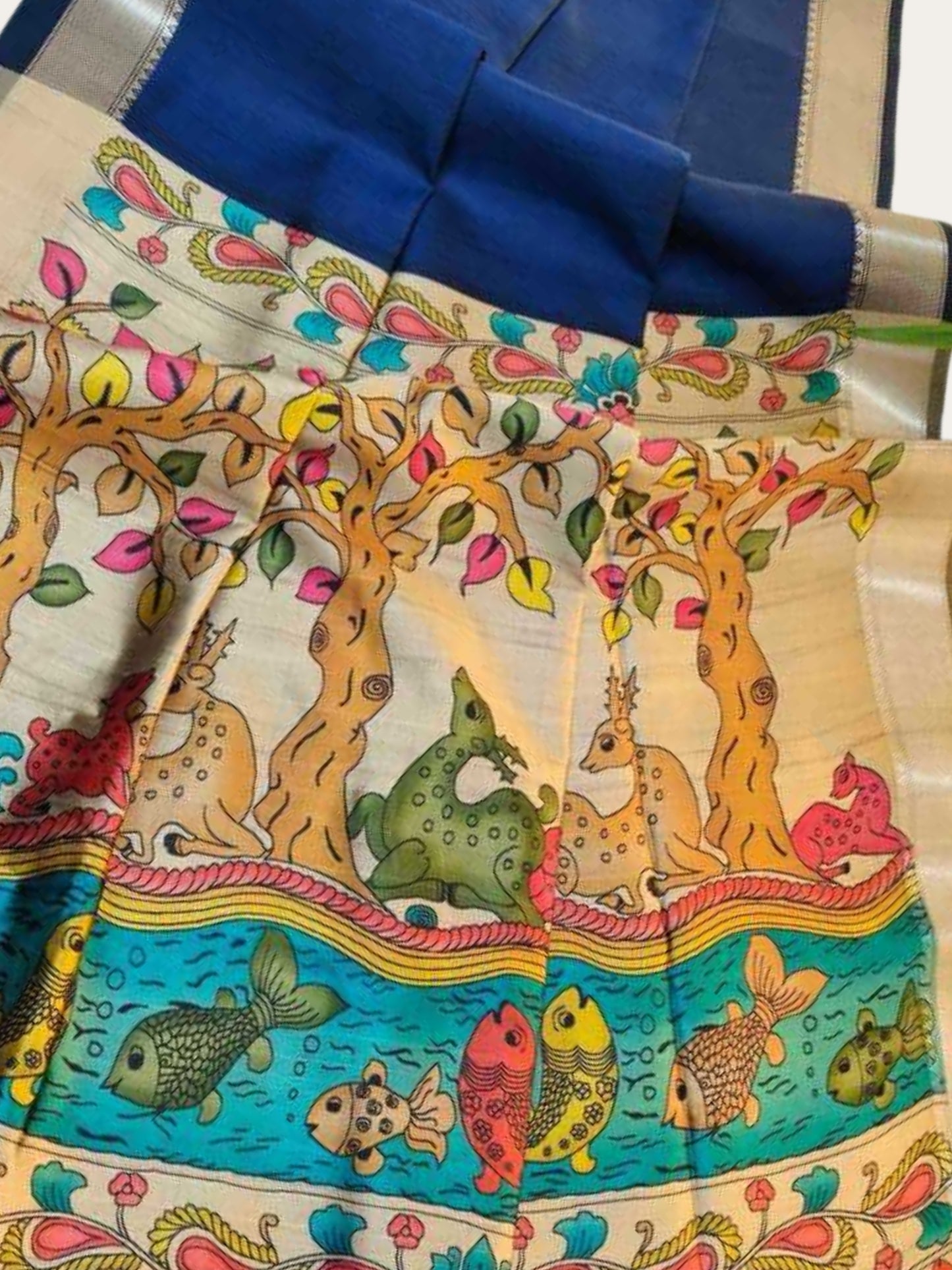SOFT KHADI RAW SILK KALAMKARI SAREE