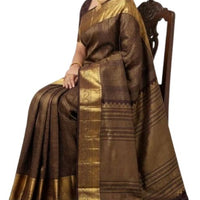 Dark Brown Pure Kanchipuram Pattu Saree