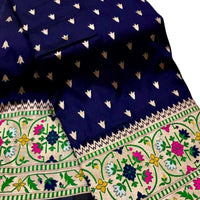 Rich Royal Blue Soft Paithani Silk Saree