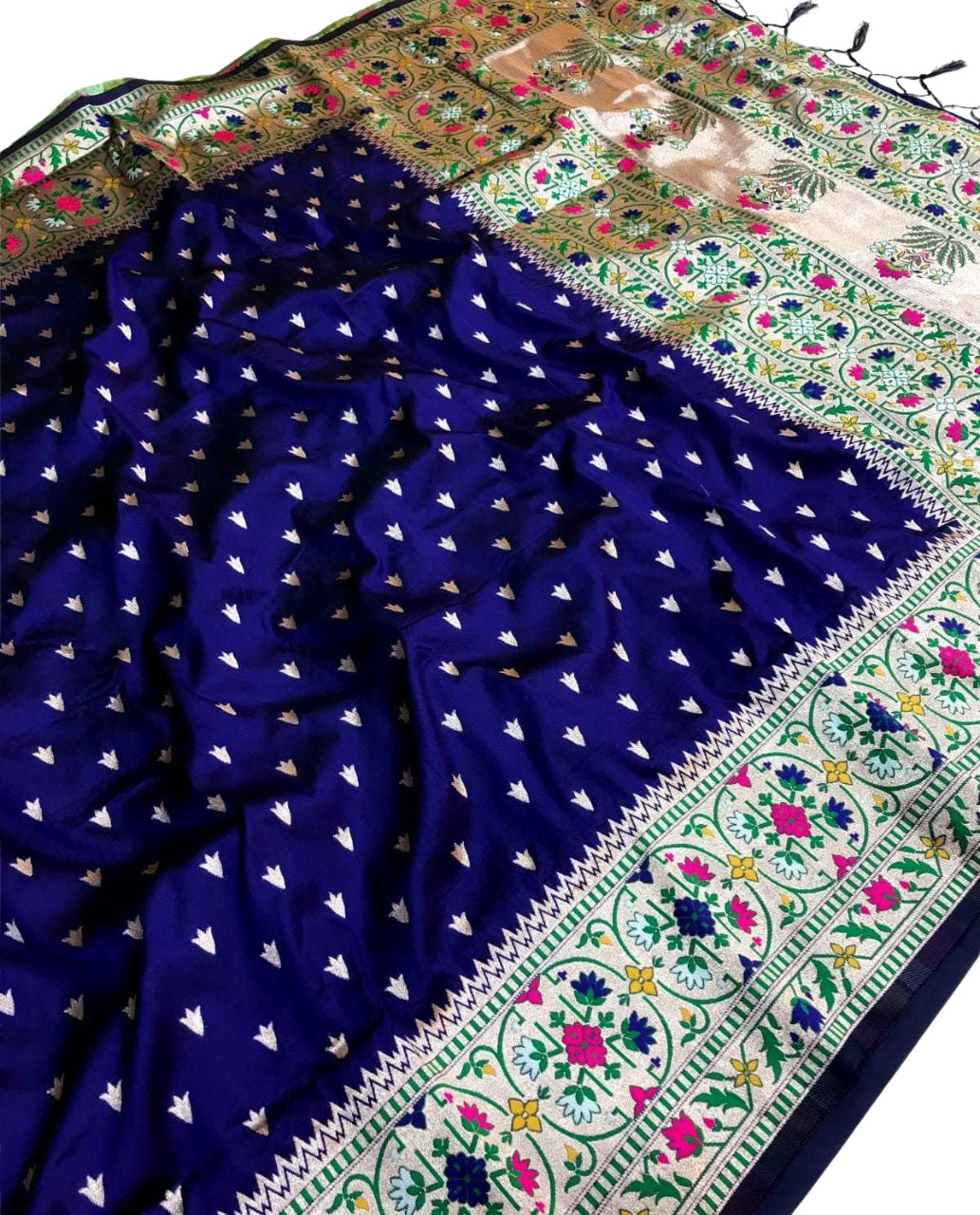 Rich Royal Blue Soft Paithani Silk Saree