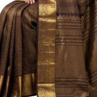 Dark Brown Pure Kanchipuram Pattu Saree