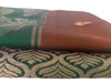 Rust Brown and Green Kanjeevaram Silk Saree with Zari Weave