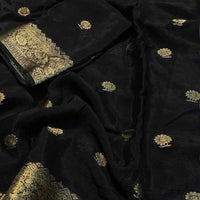 Black Crepe Saree