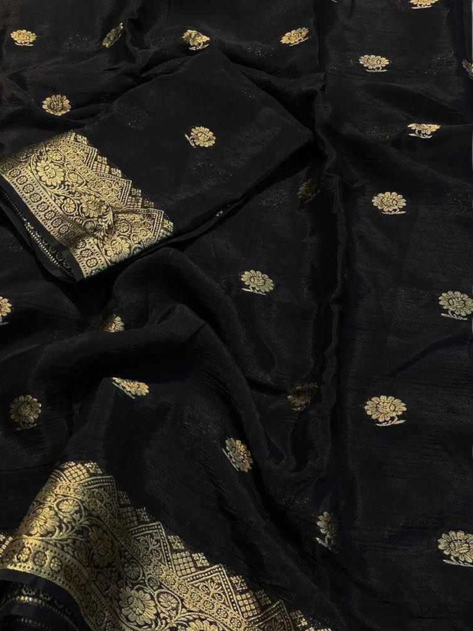Black Crepe Saree