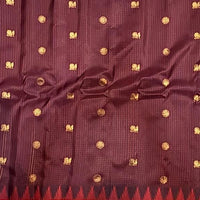 Gadwal Silk Saree in Maroon & Crimson Red with Gold Zari Weave