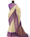 Handloom Silk Saree in Cream & Royal Purple