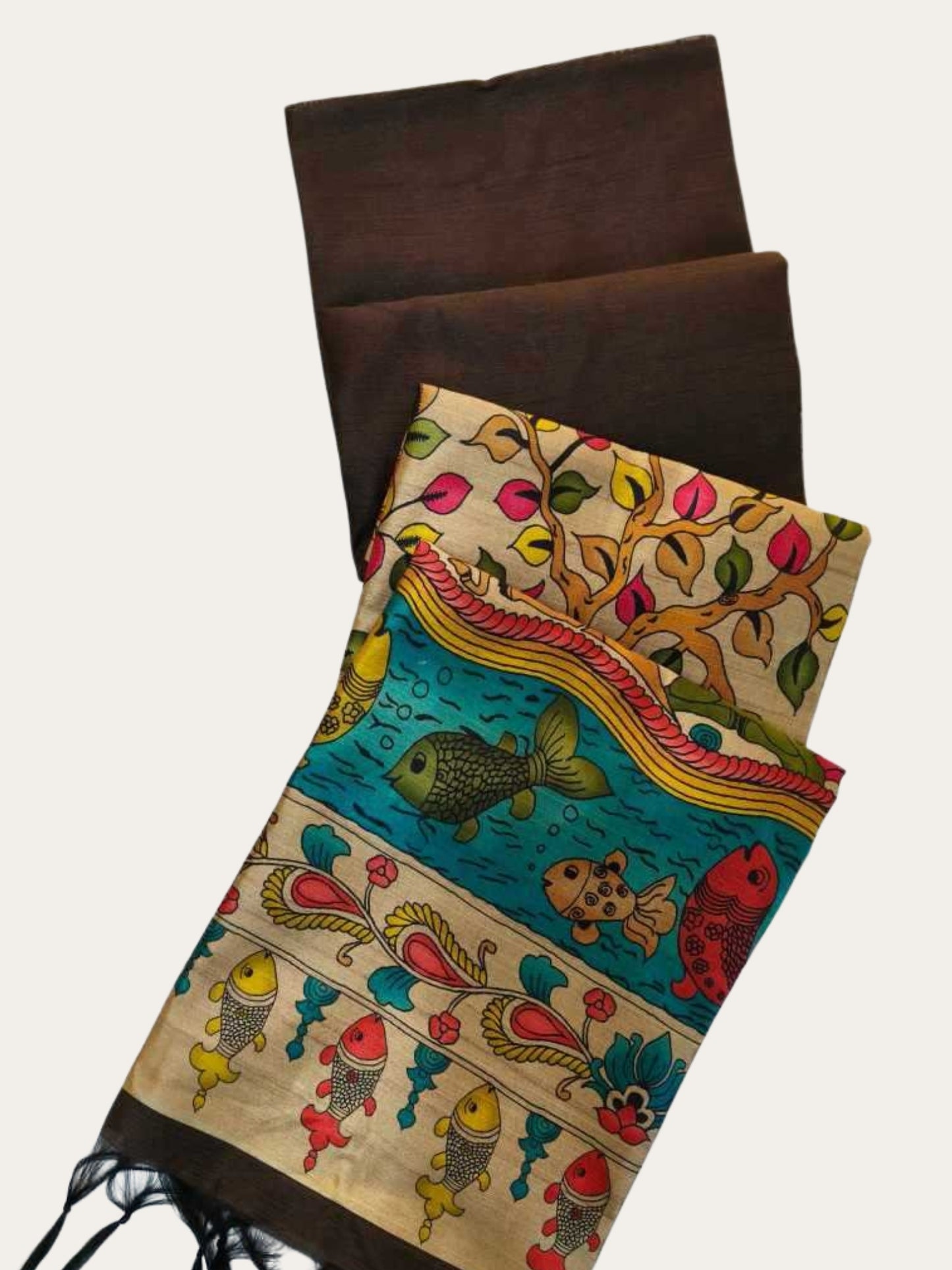 SOFT KHADI RAW SILK KALAMKARI SAREE