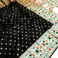 Rich Black Soft Paithani Silk Saree