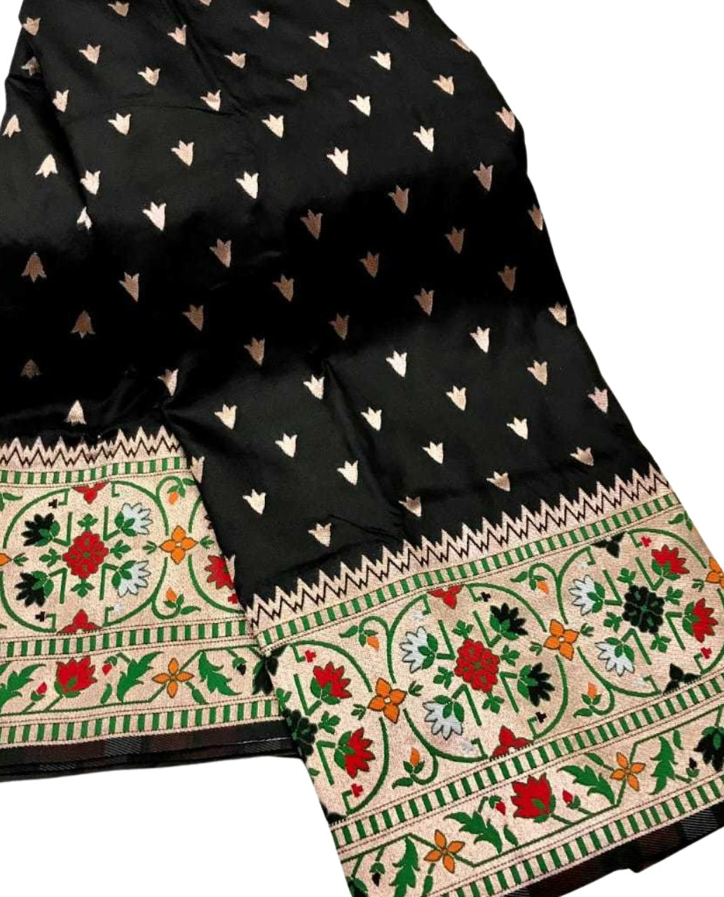 Rich Black Soft Paithani Silk Saree