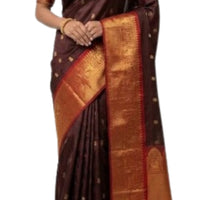 Gadwal Silk Saree in Maroon & Crimson Red with Gold Zari Weave