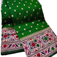 Rich Green Soft Paithani Silk Saree