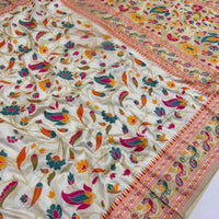 Royal Ivory Paithani Silk Saree