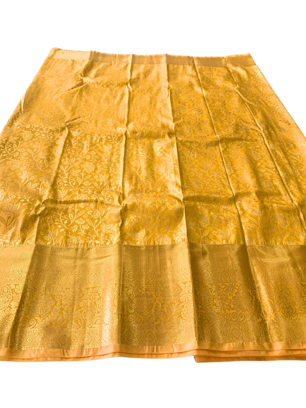 Golden Yellow Kanjeevaram Silk Saree