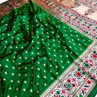 Rich Green Soft Paithani Silk Saree