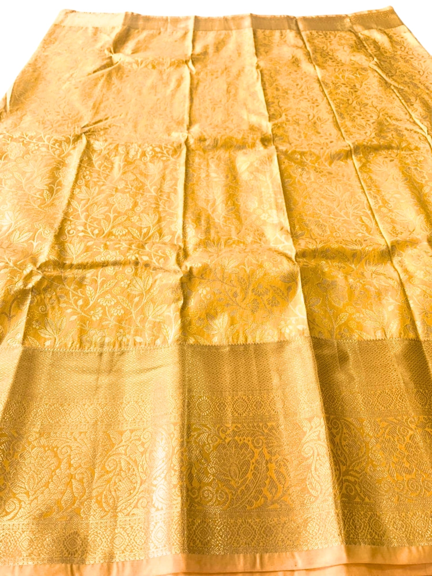 Golden Yellow Kanjeevaram Silk Saree