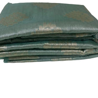 AQUA BLUE SEMI BANARAS SAREE