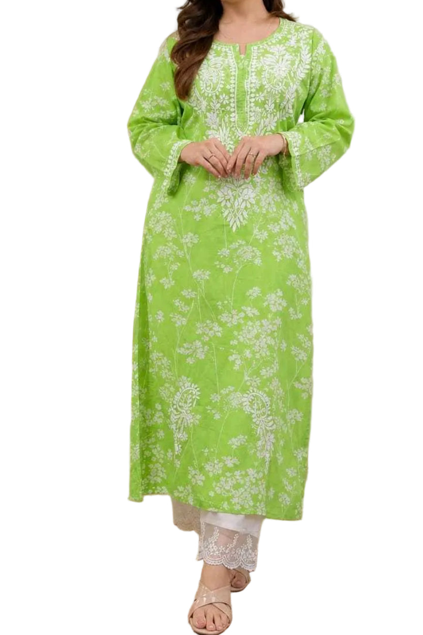 CLASSY COTTON CHINKANKARI KURTI SET 
