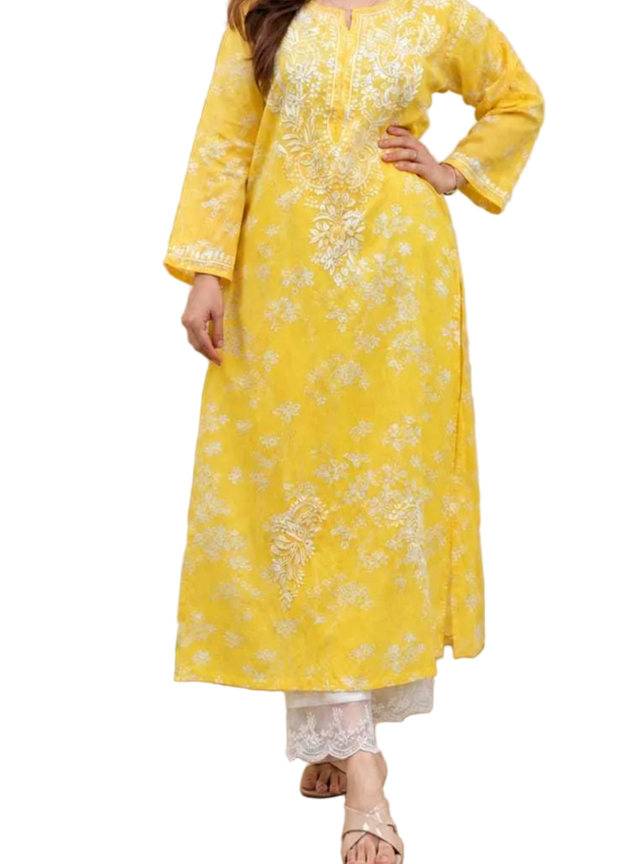 CLASSY COTTON CHINKANKARI KURTI SET 
