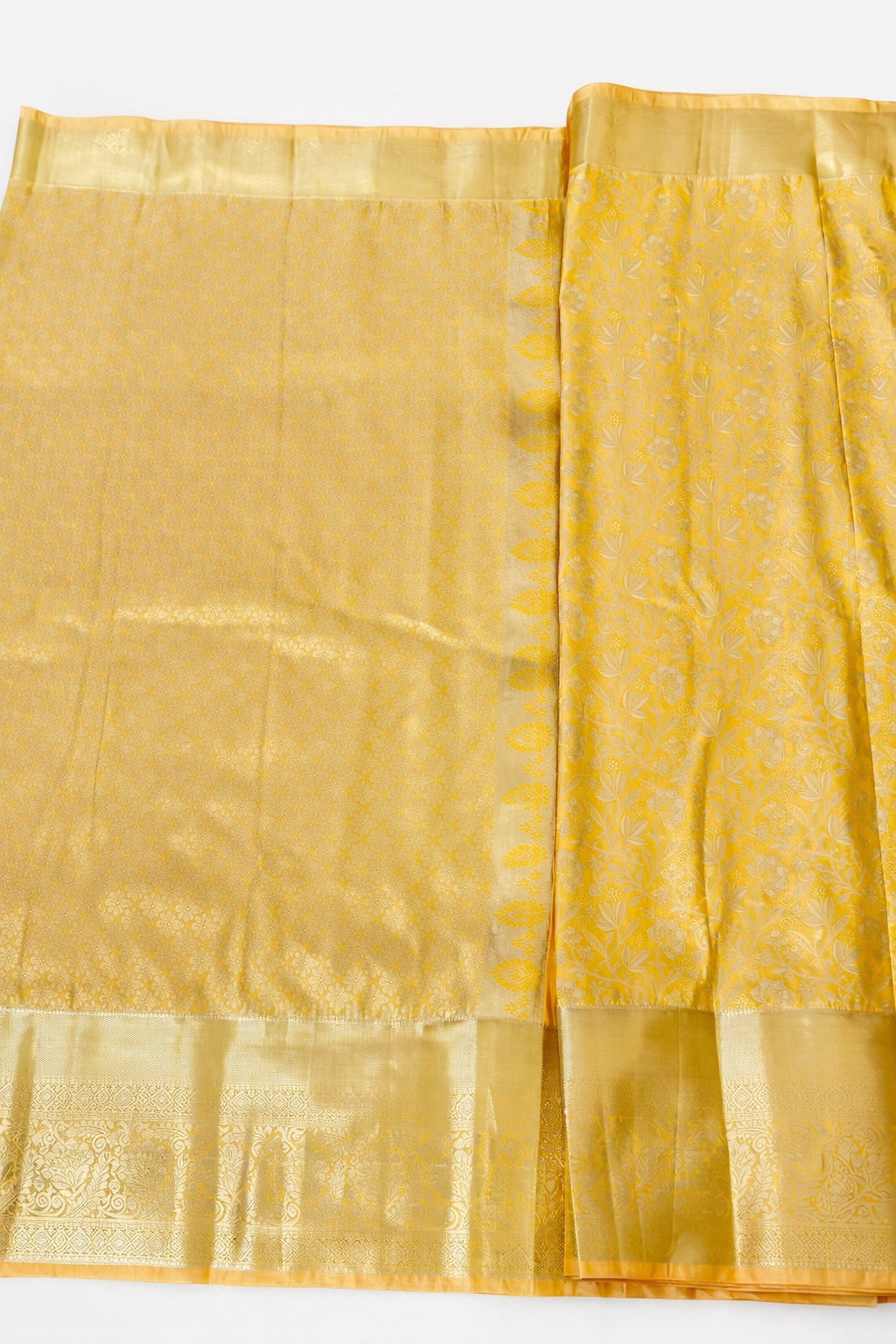 Golden Yellow Kanjeevaram Silk Saree