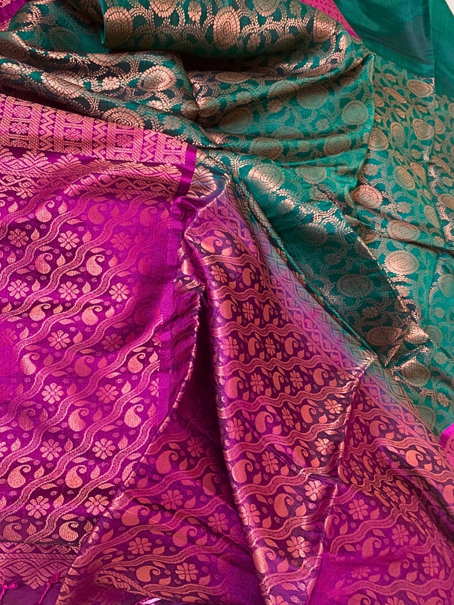 EMERALD GREEN KANJEEVARAM SILK SAREE