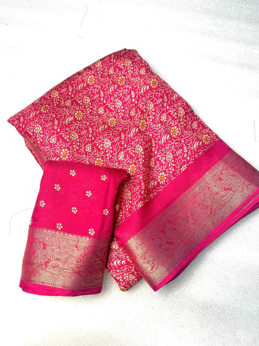Elegant Georgette Saree with Jacquard Weaving