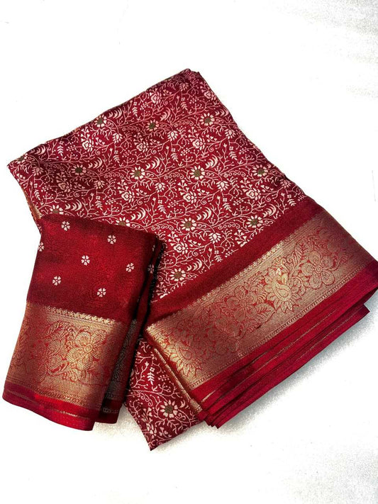 Elegant Georgette Saree with Jacquard Weaving