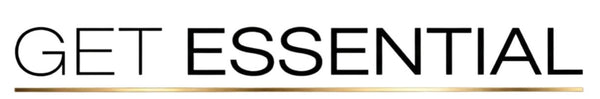 Logo with 'GET ESSENTIAL' text in black and gold line