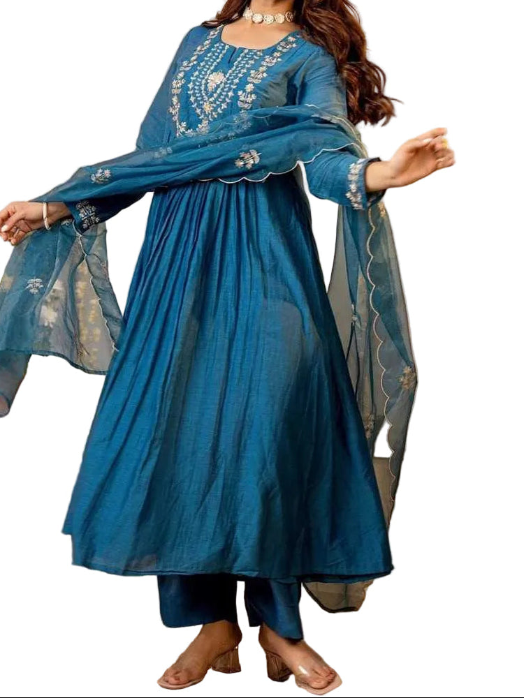 GRACEFUL MASLIN KURTI SET 