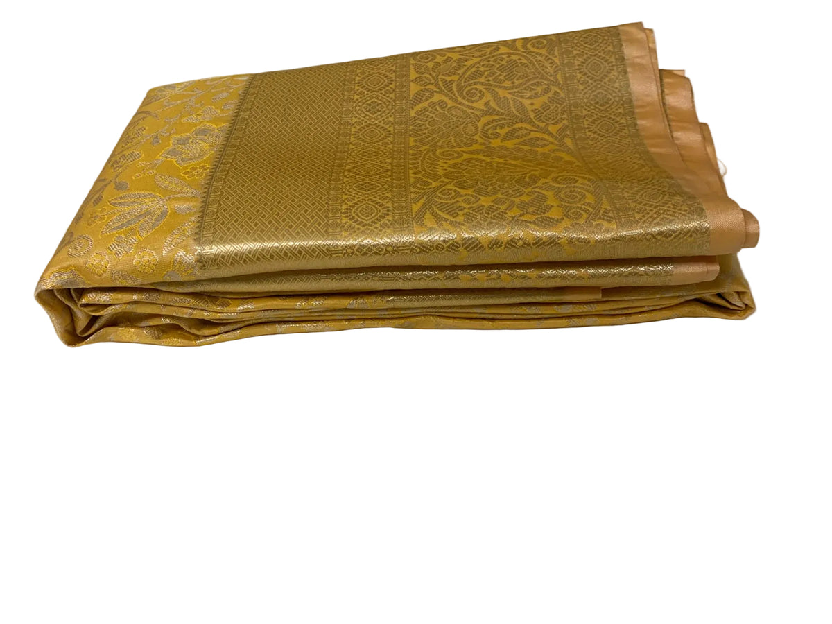 Golden Yellow Kanjeevaram Silk Saree