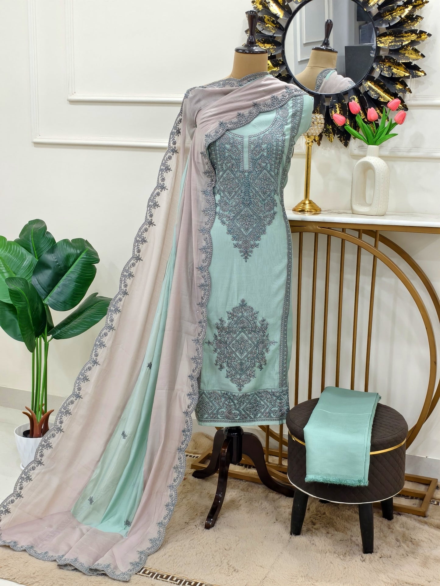 MODAL MUL EMBROIDERY SUIT